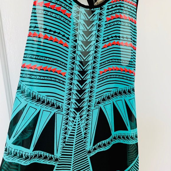 Turquoise Southwest Pattern Tank Top - Picture 2 of 7